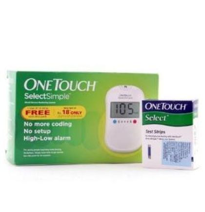 OneTouch Select Simple Blood Glucometer with 10 Test Strips 